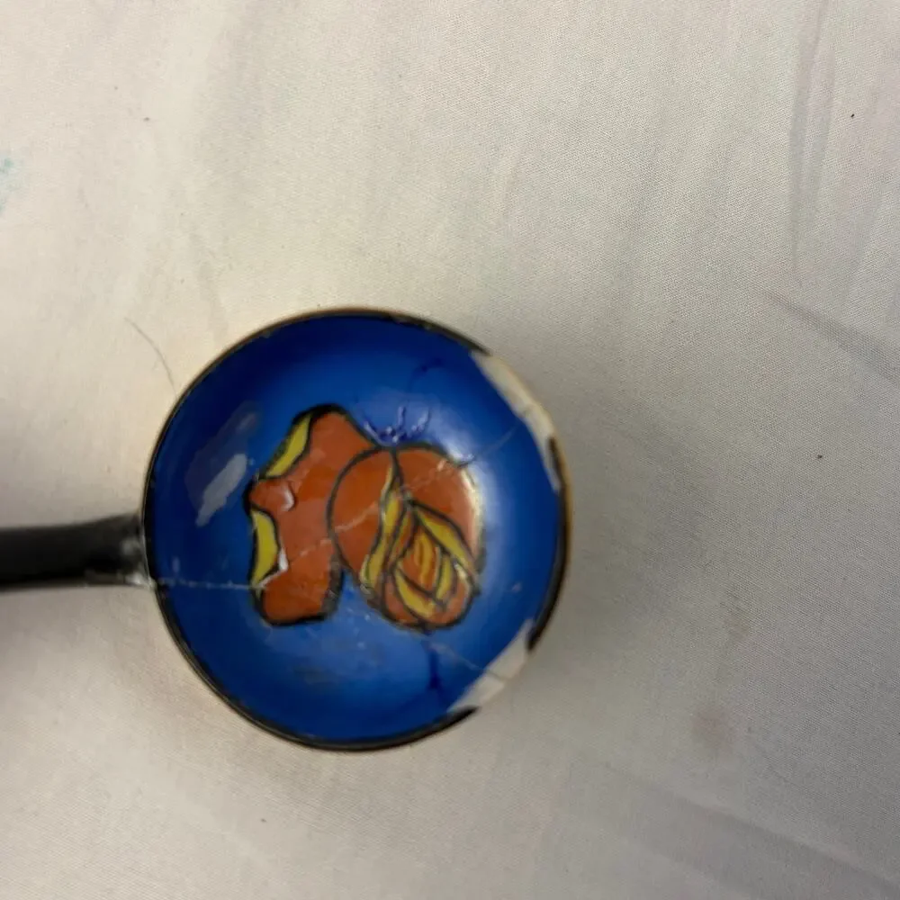 VTG Sakura Ware hand painted bowl, saucer, ladle. FLAW. Made in Japan.